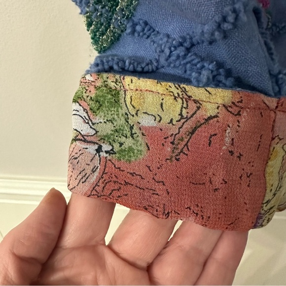 Tantrums Vintage Long Sleeve Blue Embroidered Floral Button Up Jacket Sz M GUC - Picture 4 of 7